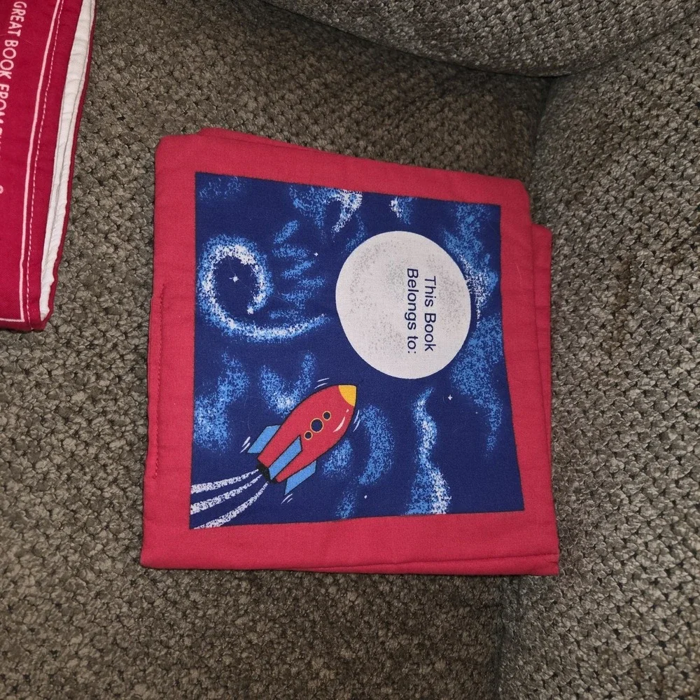 3 VTG fabric childrens books Learning w/Teddy DEXTER the DINOSAUR Solar System